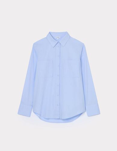 Chemise en popeline oversize - bleu - camaieu - Modalova