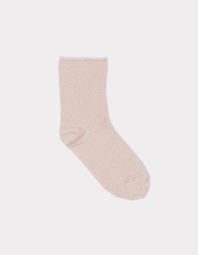 Chaussettes courtes pailletées - beige - camaieu - Modalova