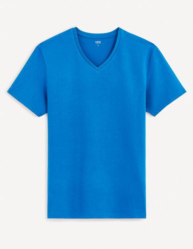 T-shirt col V slim stretch - celio - Modalova