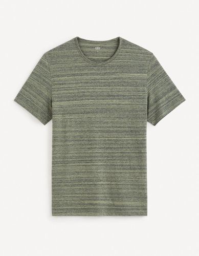 T-shirt col rond straight coton mélangé - marine - celio - Modalova
