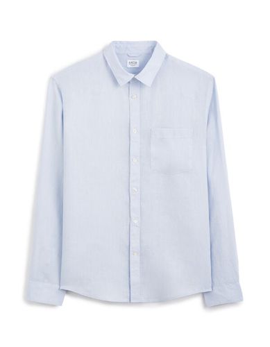 Chemise regular en lin - bleu ciel - camaieu - Modalova