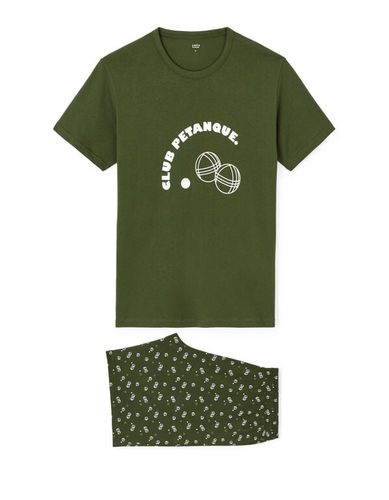 Pyjama short en en coton - vert - celio - Modalova