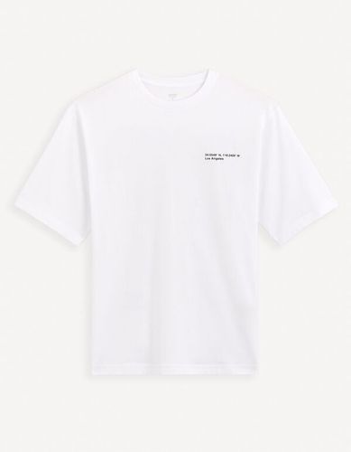 T-shirt oversize col rond - écru - celio - Modalova