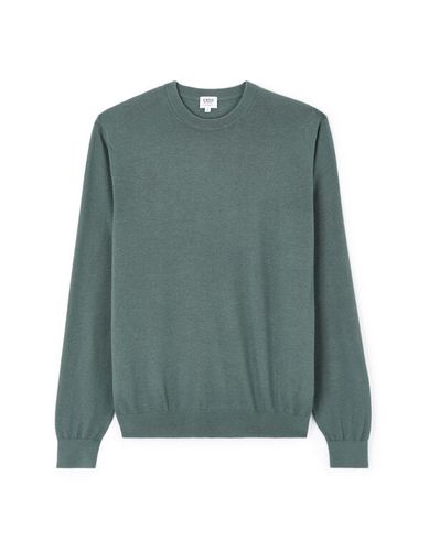 Pull col rond 100% laine - vert - camaieu - Modalova