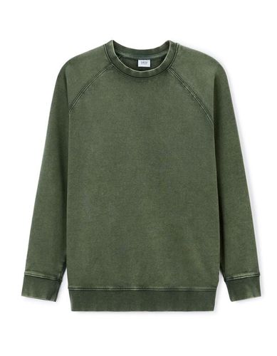 Sweat col rond 100% coton - vert - camaieu - Modalova