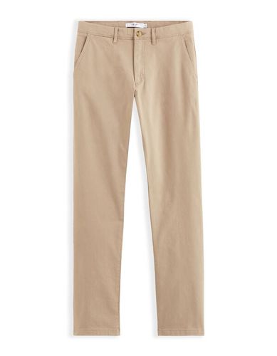 Pantalon chino straight en coton stretch - beige - camaieu - Modalova