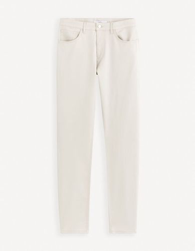 Pantalon 5 poches slim - beige - celio - Modalova