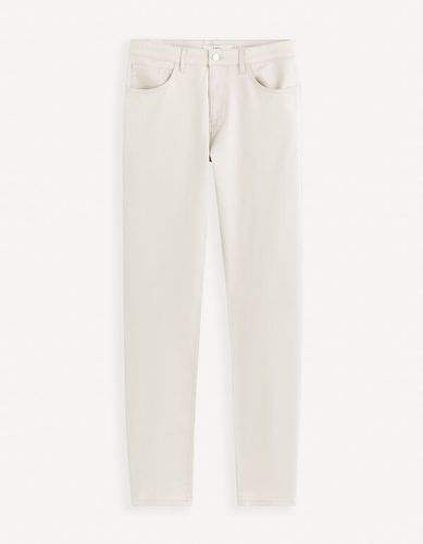 Pantalon slim stretch - beige clair - celio - Modalova