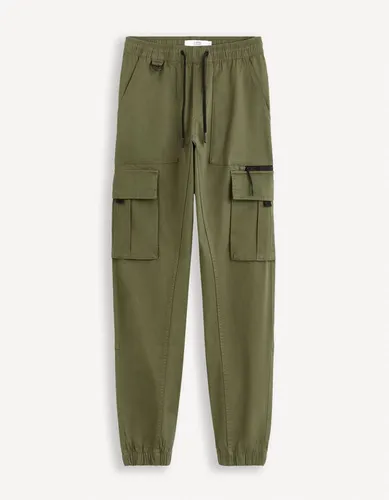 Pantalon cargo coton stretch - kaki - celio - Modalova