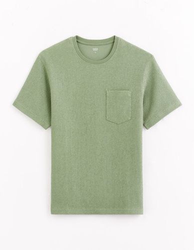 T-shirt boxy en coton stretch - vert - celio - Modalova
