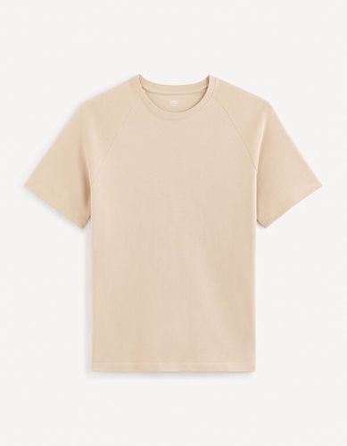 T-shirt boxy en coton - beige - celio - Modalova