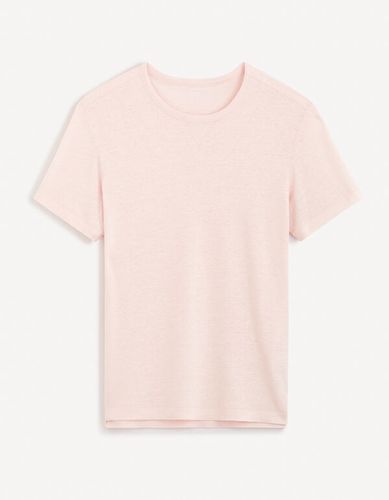 T-shirt col rond lin mélangé - celio - Modalova