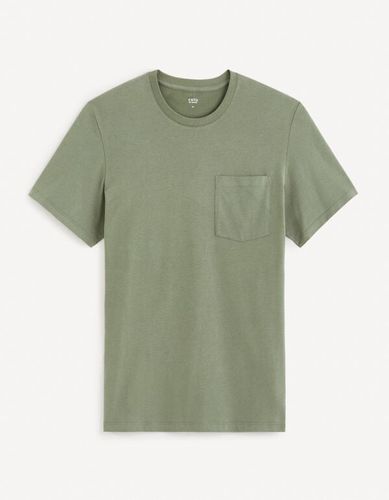 T-shirt straight 100% coton - vert - celio - Modalova