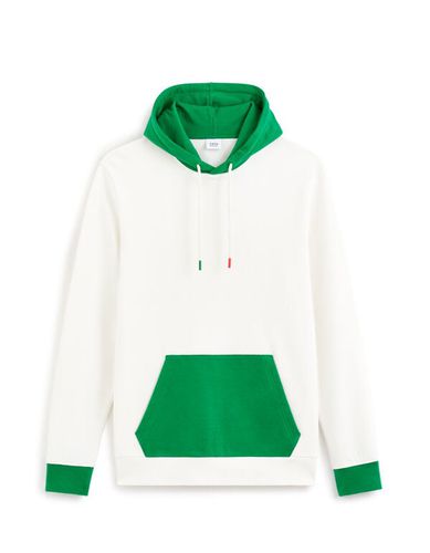 Sweat à capuche - vert et blanc - camaieu - Modalova