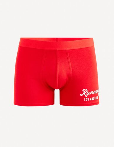Boxer en coton stretch - rouge - celio - Modalova