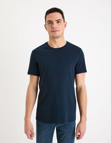 T-shirt col rond en coton - marine - celio - Modalova