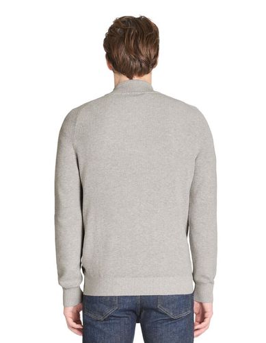 Cardigan col montant en coton - gris chiné - celio - Modalova