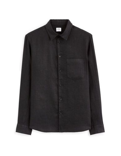 Chemise regular en lin - noir - camaieu - Modalova