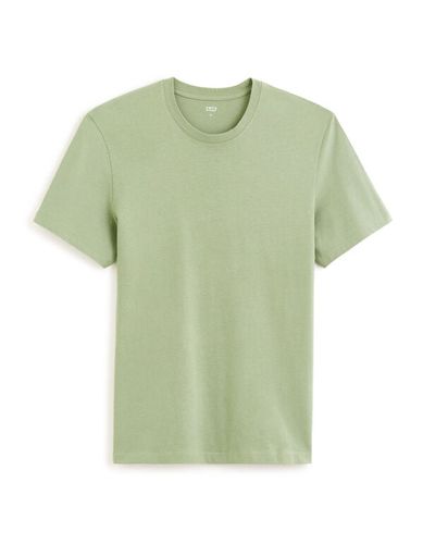 T-shirt col rond 100% coton - kaki - celio - Modalova