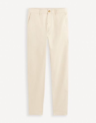 Pantalon chino slim - beige - celio - Modalova