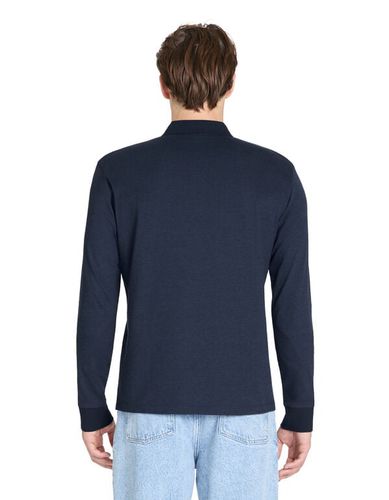 Polo micro piqué en coton - marine - celio - Modalova