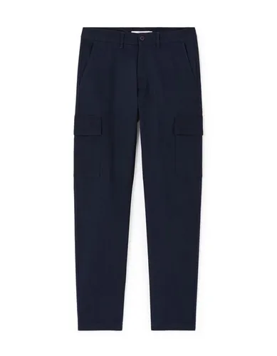 Pantalon cargo slim en coton stretch - marine - camaieu - Modalova