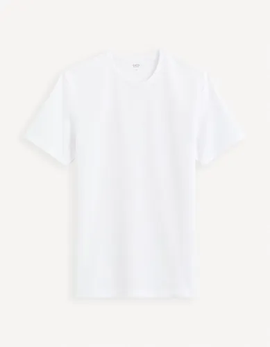 T-shirt col rond - blanc - celio - Modalova