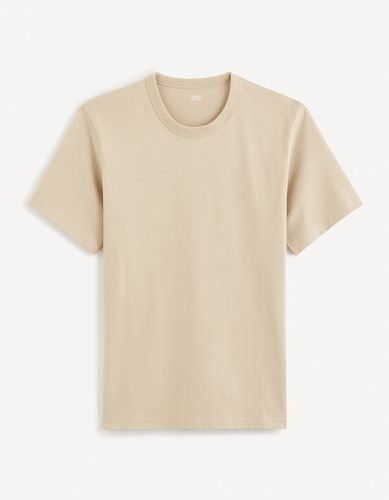 T-shirt boxy 100% coton - taupe - celio - Modalova