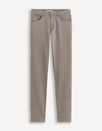 Pantalon 5 poches slim - taupe - celio - Modalova