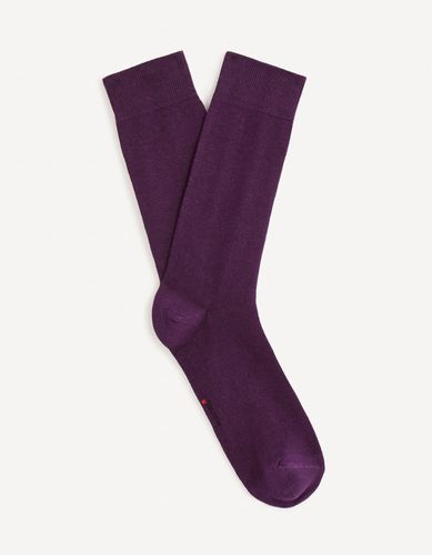 Chaussettes hautes coton - violet - celio - Modalova