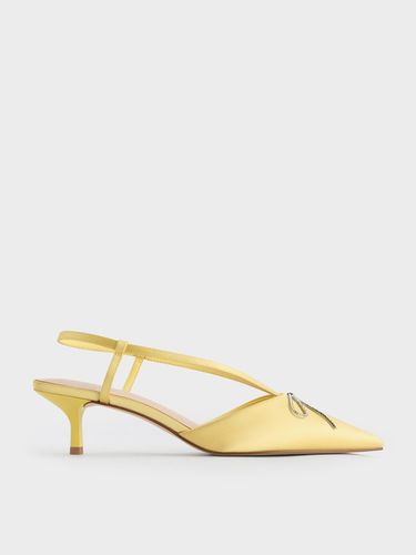 Charles & Keith - Escarpins à nœud orné de strass en polyester recyclé à talon de chaton - Charles & Keith - Modalova