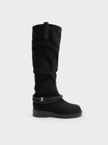 Bottes hauteur genou en suédine à brides tressées Franca - Charles & Keith - Modalova