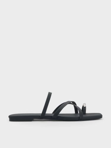Charles & Keith - Sandales à lanières et boucle d'orteil avec détail métallique - Charles & Keith - Modalova