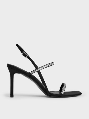 Charles & Keith - Arona Satin Crystal-Embellished Stiletto-Heel Sandals - Charles & Keith - Modalova
