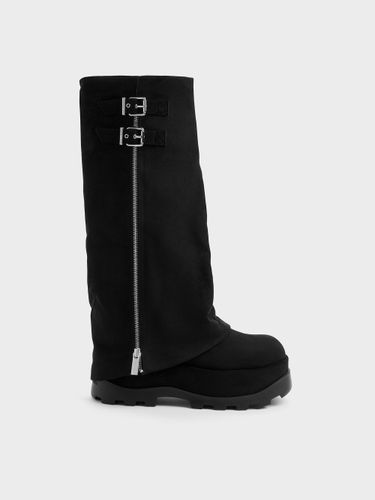Bottes hautes plateforme en suédine Barron - Charles & Keith - Modalova