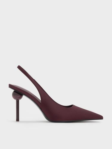 Charles & Keith - Escarpins à talon boule et bout pointu ornés de cristaux satinés - Charles & Keith - Modalova