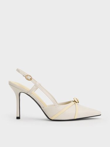 Charles & Keith - Escarpins avec ornement rose à bride arrière et bout pointu - Charles & Keith - Modalova