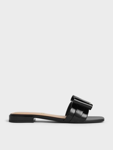 Charles & Keith - Claquettes à nœud en cuir verni Lu - Charles & Keith - Modalova