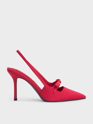 Charles & Keith - Escarpins en satin à bride arrière et bout pointu ornés d'un nœud - Charles & Keith - Modalova