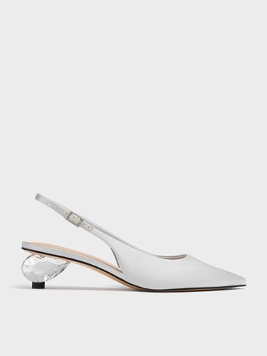 CHARLES & KEITH - Escarpins en satin à talon en cristal et bout pointu - Charles & Keith - Modalova