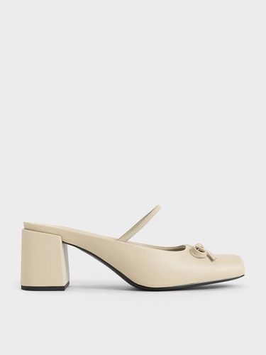 Charles & Keith - Mules à talon avec bout carré et noeud - Charles & Keith - Modalova