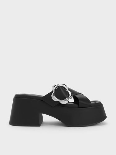 Charles & Keith - Mules croisées à plateforme avec boucle en forme de fleur - Charles & Keith - Modalova