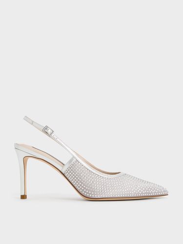 Charles & Keith - Escarpins en satin à bride arrière ornée de strass - Charles & Keith - Modalova