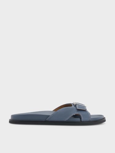 Mules en suédine à boucles et surpiqûres - Charles & Keith - Modalova