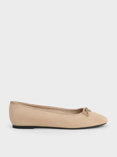 Charles & Keith - Ballerines en suédine à nœud - Charles & Keith - Modalova