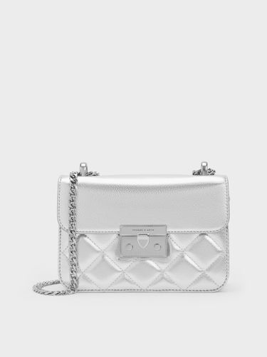 Charles & Keith - Sac métallisé matelassé à poignée en chaîne Alva - Charles & Keith - Modalova