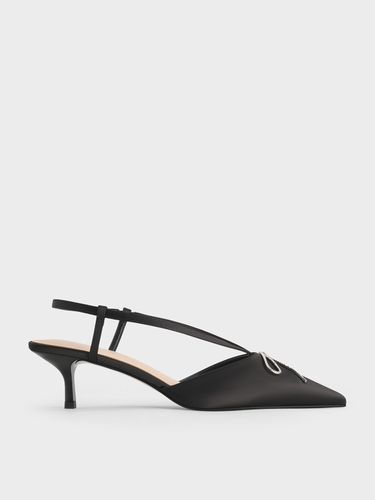 Charles & Keith - Escarpins à nœud orné de strass en polyester recyclé à talon de chaton - Charles & Keith - Modalova