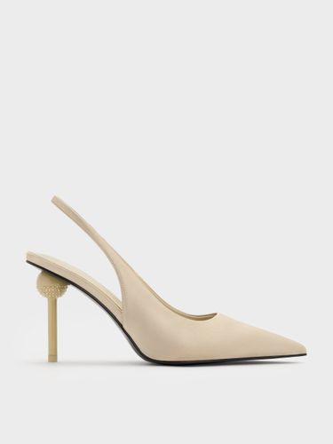 Charles & Keith - Escarpins à talon boule et bout pointu ornés de cristaux satinés - Charles & Keith - Modalova