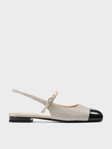 Charles & Keith - Ballerines Mary Jane à bout droit et bride arrière ornées de perles et de cristaux - Charles & Keith - Modalova
