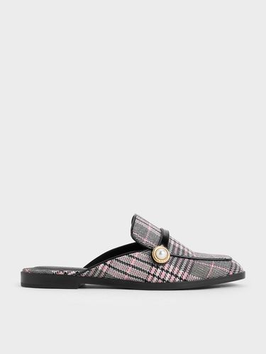 Charles & Keith - Mules mocassins motif tartan à ornement perle - Charles & Keith - Modalova